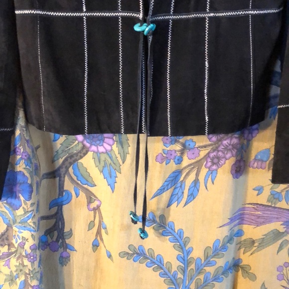 Suede Jacket with Accent Stitching and Buttons - Picture 5 of 8